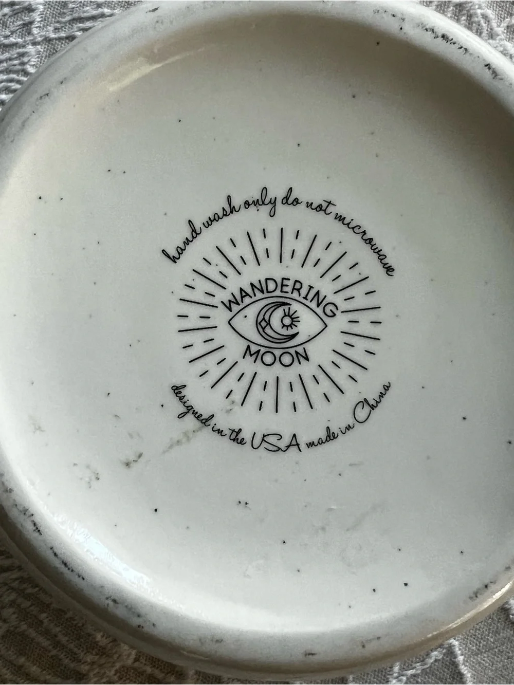Wandering Moon Smiley Face Checkered Mug